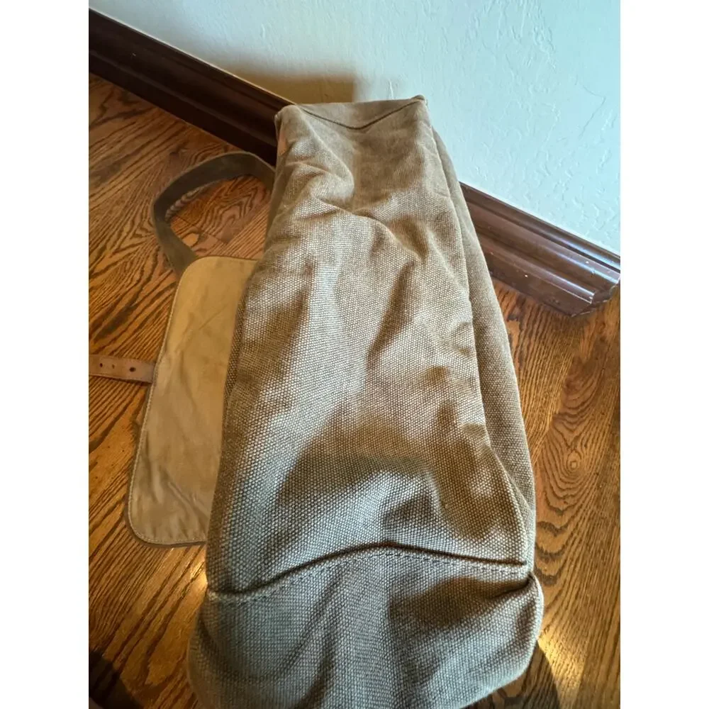 Vintage L.L. Bean Canvas & Leather Field Messenger Bag Crossbody Khaki 90s/00s
